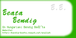 beata bendig business card